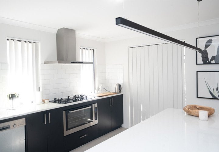 Vertical blinds for the kitchen